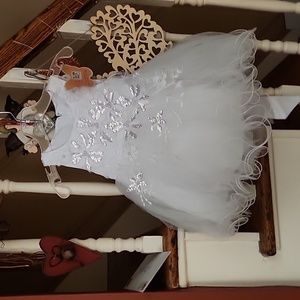 Pink Butterfly 12 Month Size M Christening Dress